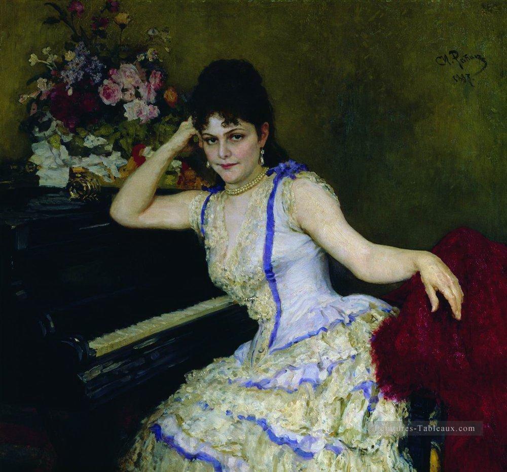 portrait de pianiste et professeur du conservatoire saint pétersbourg sophie menter 1887 Ilya Repin Peintures à l'huile